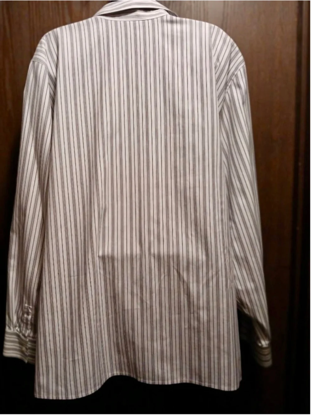 Catherines Women's Gray & White Striped Non-Iron Button-Down- Size 3X INV379 A5